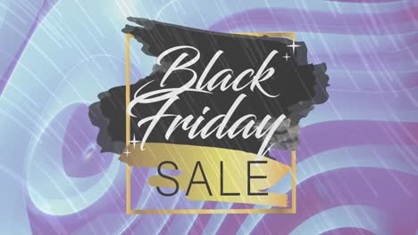 light trails over black friday sale text banner against textured wavy effect on blue background