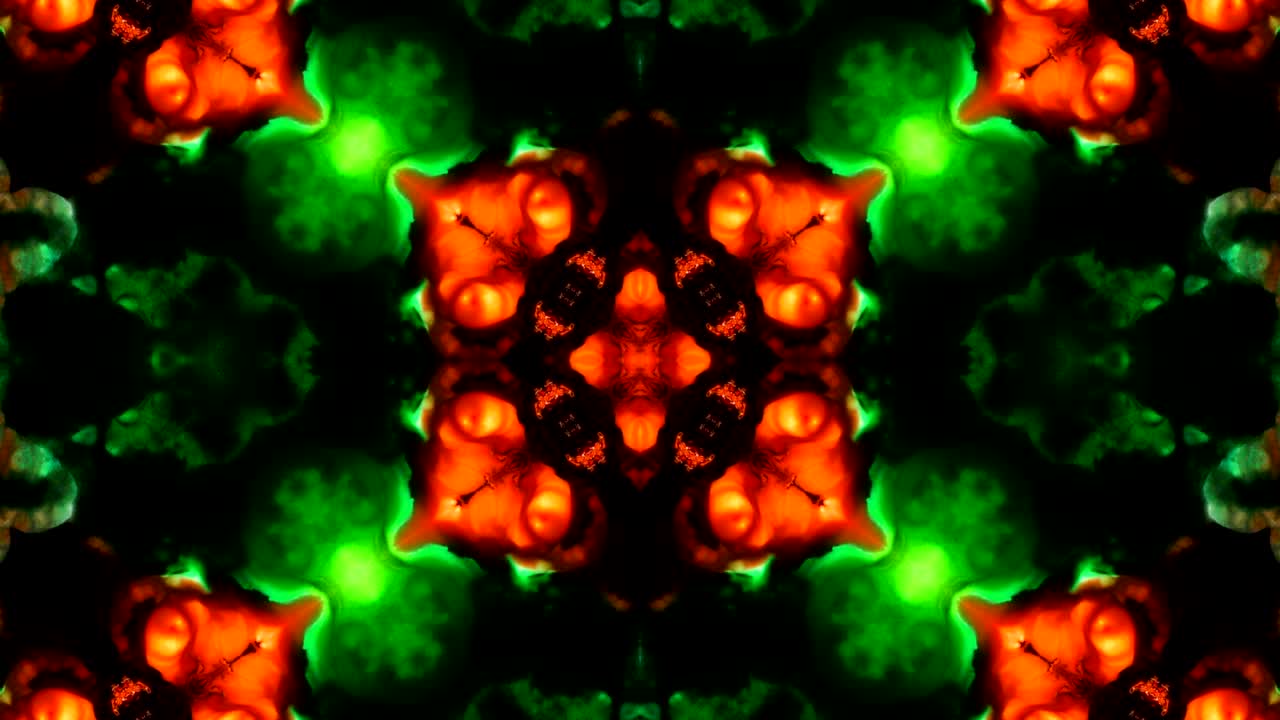 movimiento de caleidoscopio: círculos geométricos y formas de estrellas