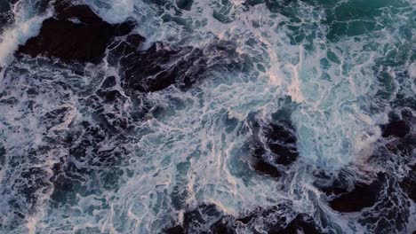 Rough-With-Foamy-Waves-On-The-Mediterranean-Sea-Near-Arteixo,-La-Coruna,-Galicia,-Spain