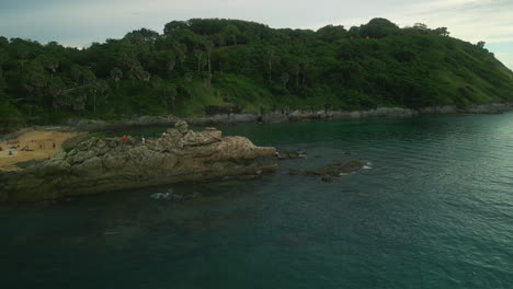tropical beach scene with people