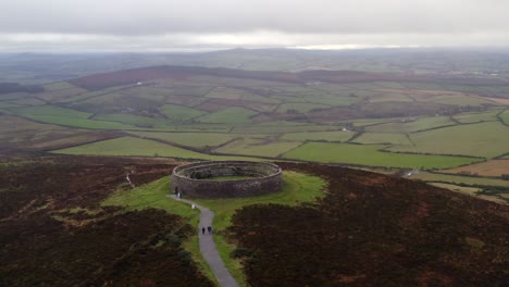 stunning aerial views of irish autumn landscape from grianán of aileach fortress