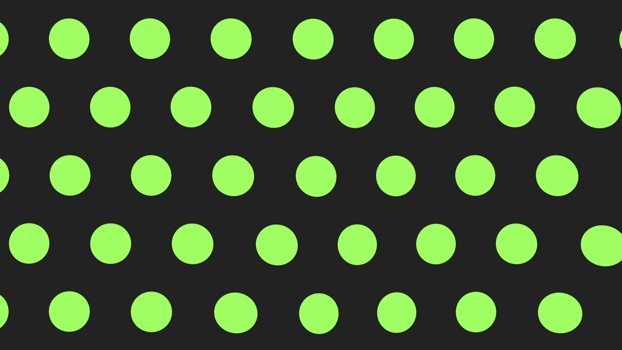 Dynamic black and green polka dot pattern on black background