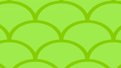 Animation-of-repeated-overlapping-green-curved-lines,-scrolling-on-light-green-background