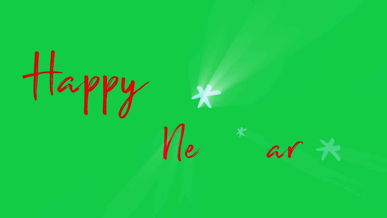 새해 축하 텍스트 모션의 녹색 화면 배경