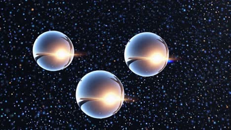representación abstracta de los átomos en el espacio