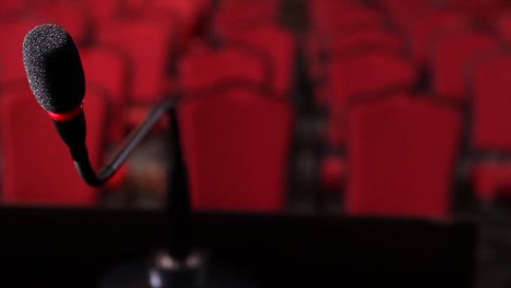 microphone in a red auditorium