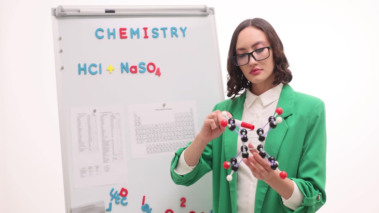 Chemistry lesson with a female teacher