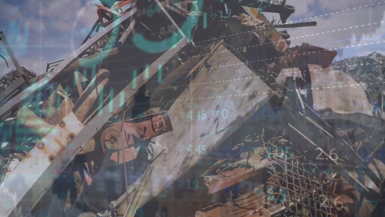 쓰레기 매장 위의 데이터 처리의 애니메이션