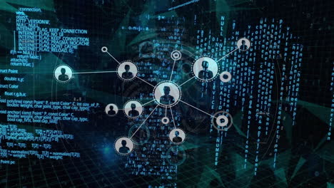 animación del procesamiento de datos financieros sobre un fondo negro