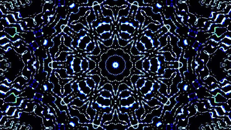 Beautiful abstract kaleidoscope that shines, a radiant light that regulates the subtle movements