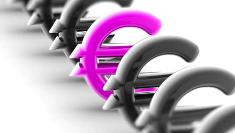 euro icon. looping footage has 4k resolution.