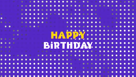 feliz cumpleaños escrito en fondo púrpura