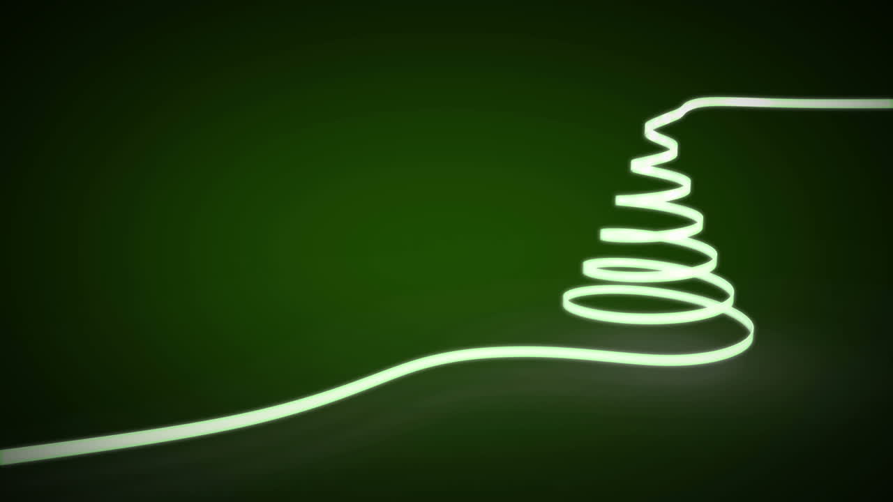 Cinta girando para formar la silueta de un árbol de Navidad