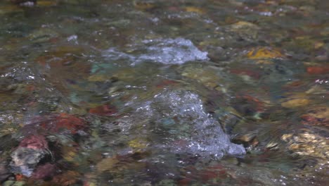 Colorful-and-beautiful-river-rocks-in-Glacier-National-Park,-Montana