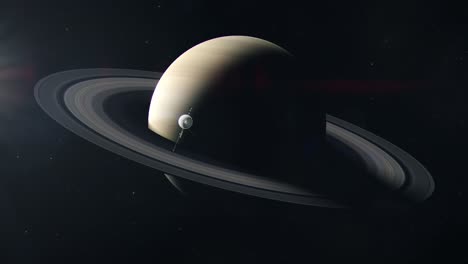 voyage space probe approaching the gas giant saturn