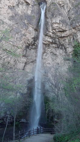 titschen waterfall cascades down a rock face by salurn - salorno, south tyrol, italy