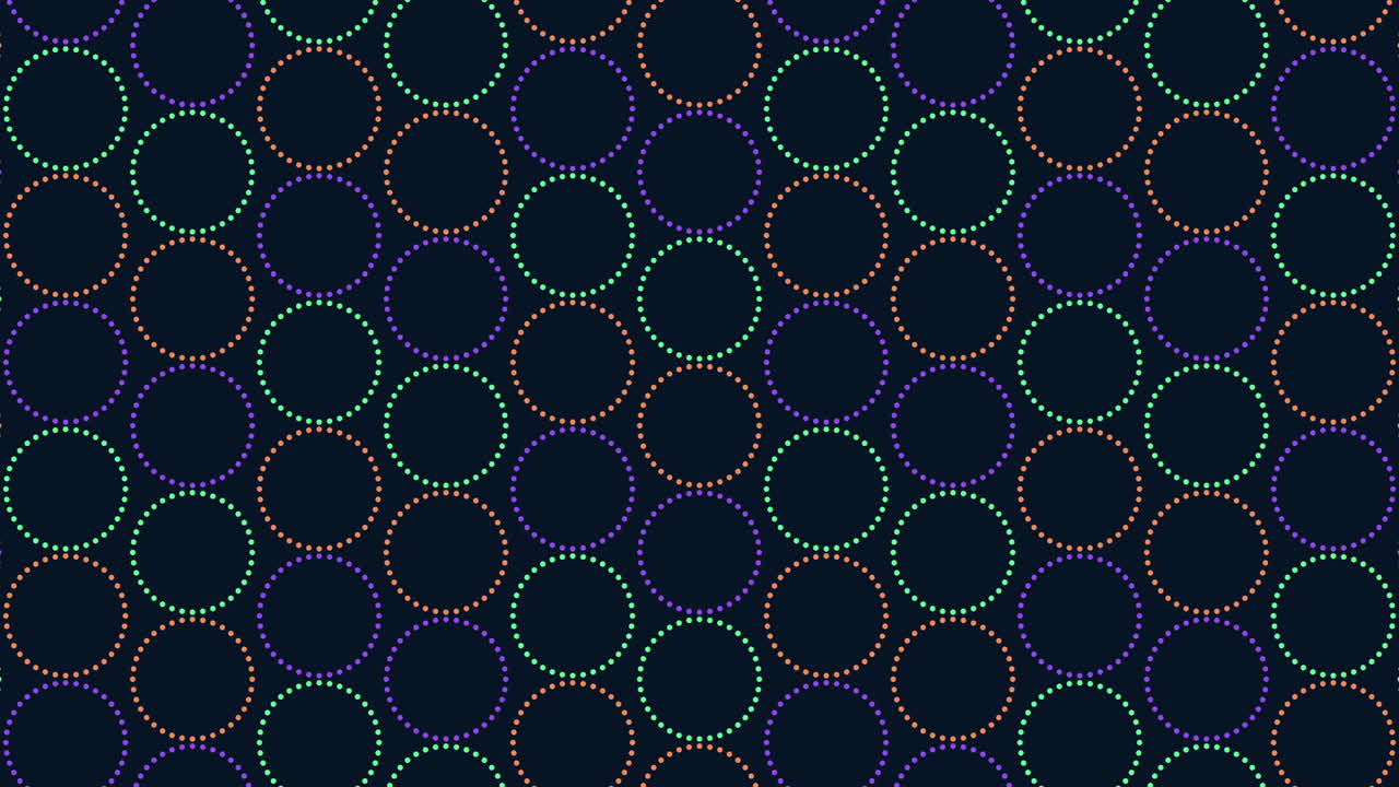 Geometric circles connected by lines on a black background