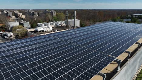 rooftop solar panel array on parking garage