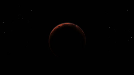 una animación vfx del sol lanzando un destello de lente sobre marte en el espacio profundo