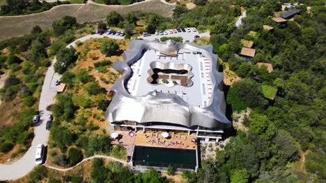 Aerial-shot-of-Vik-Hotel,-Millahue,-Chile,-uhd-4k