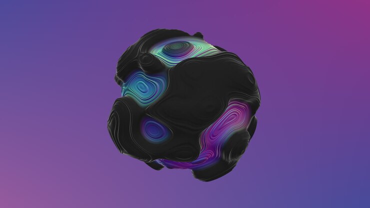 Dynamic 3d swirl pattern on vibrant background