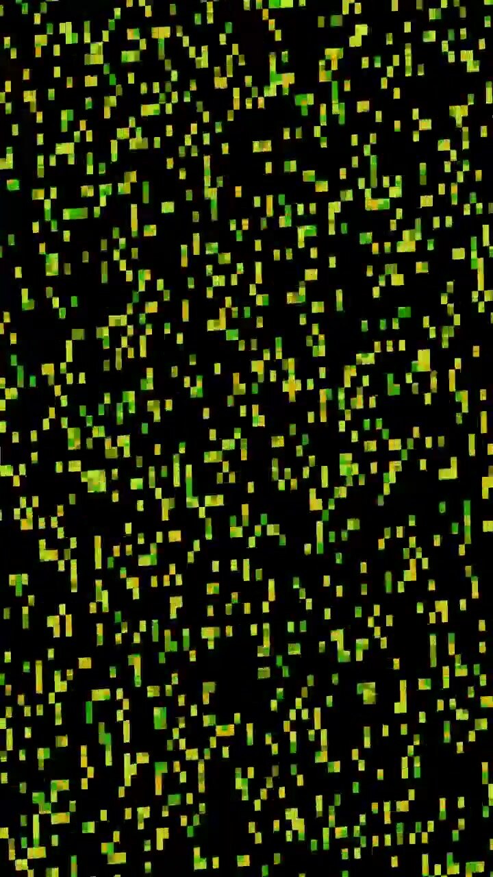 Abstract Digital Background with Falling Green Pixelated Particles
