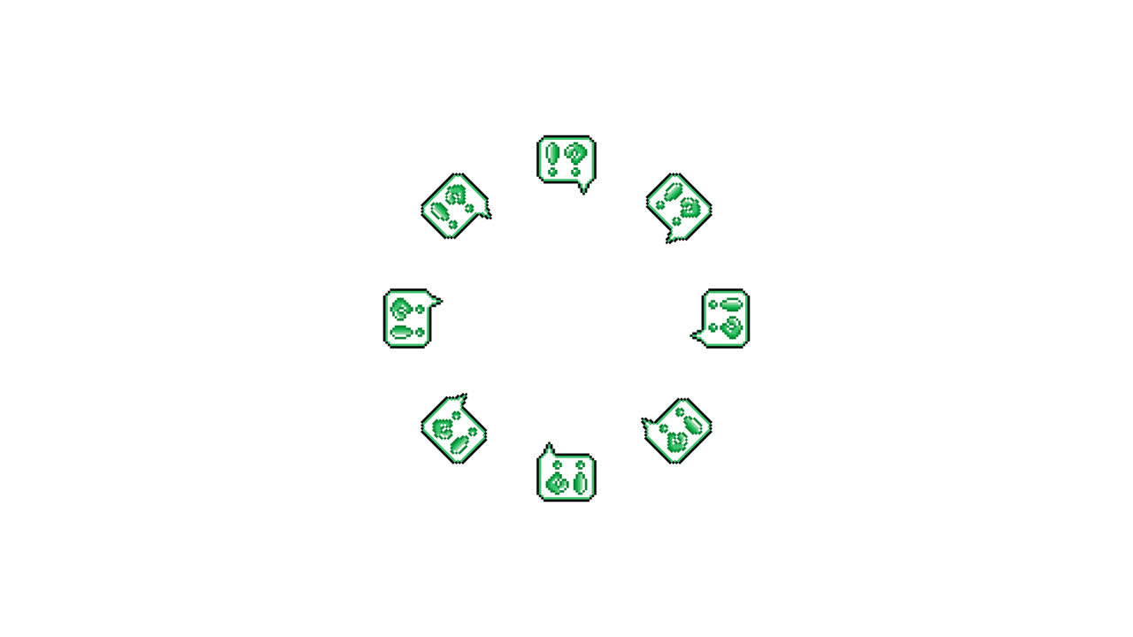 Pixel Art Speech bubble Interrobang Spinning Circle Animated Overlay Transparent 30fps (5)