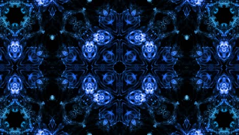 efecto caleidoscópico de tinta de partículas azules brillantes sobre un fondo negro con luma mate como canal alfa. efecto de advección como la tinta. 6