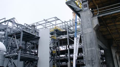 industrial construction site in winter