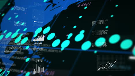 Animación-Del-Procesamiento-De-Datos-Financieros-Sobre-El-Mapa-Mundial