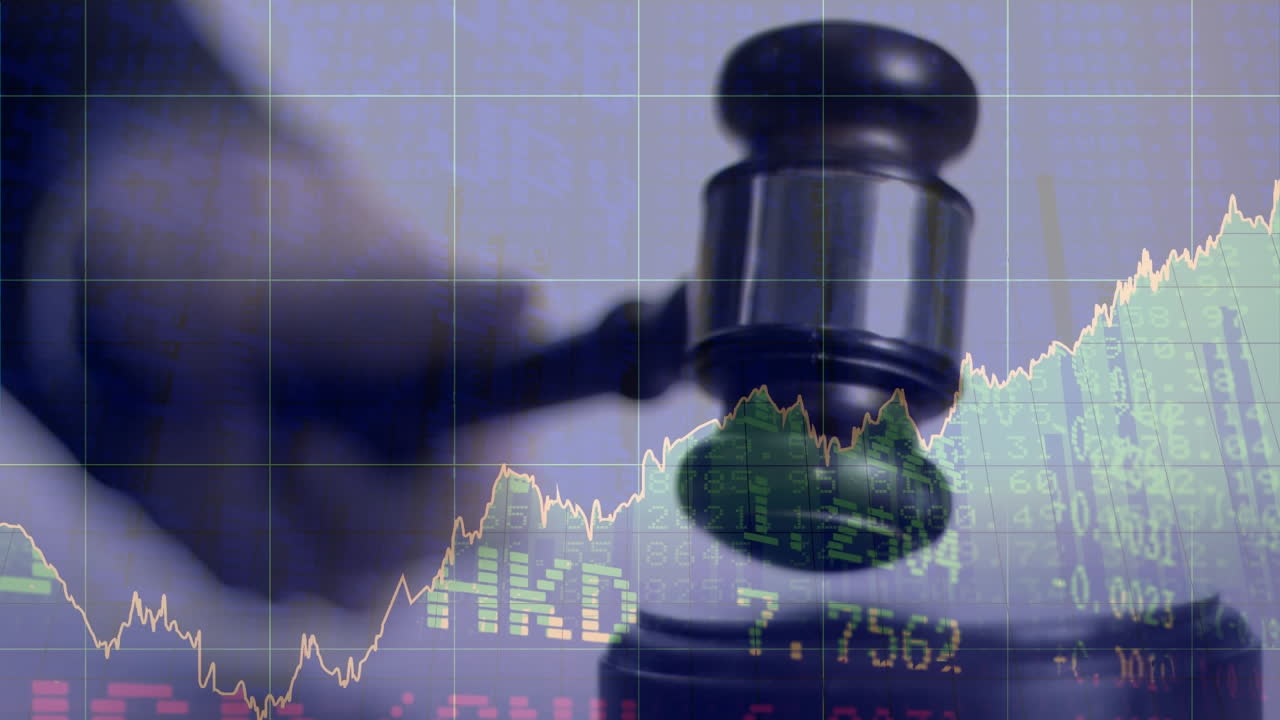 경매관의 망치에 대한 통계 및 금융 데이터 처리의 애니메이션