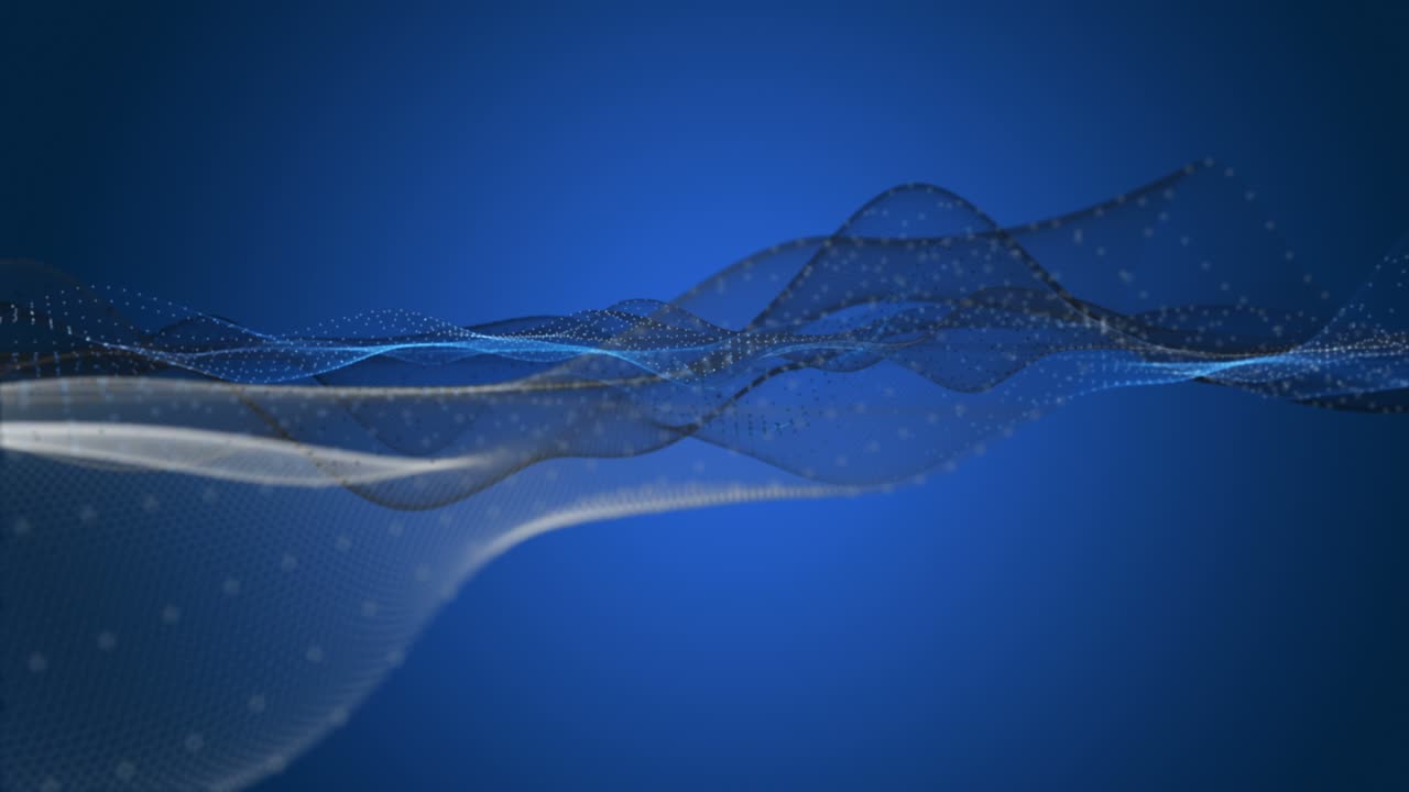 Fantastic animation with particle wave object in slow motion, 4096x2304 loop 4K