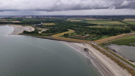 Fort Rammekens, historic fortification, Zeeland, The Netherlands, aerial drone video