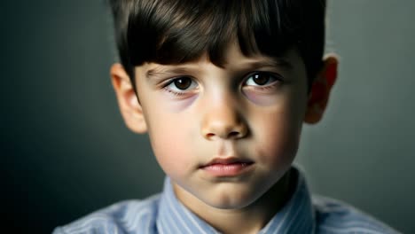 retrato en primer plano de un niño mirando a la cámara