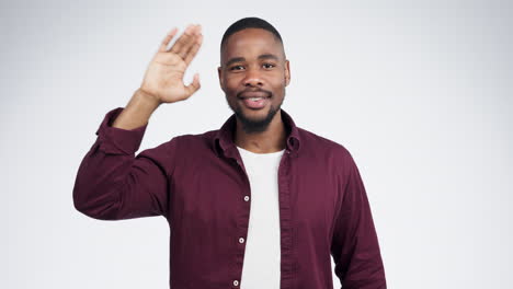 Face,-smile-and-black-man-with-salute-hand