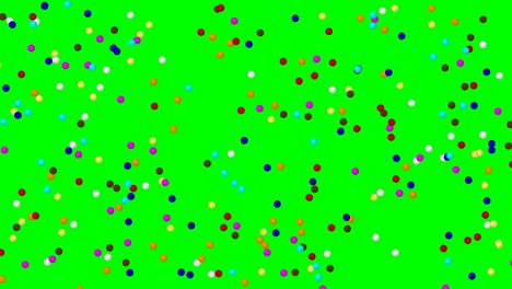 caída de bolas de color gráficos de movimiento con fondo de pantalla verde