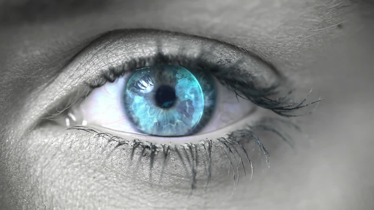 veduta ravvicinata dell'occhio umano con il globo