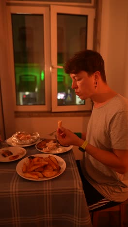 cena en el hogar