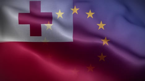 eu tonga flag loop background 4k