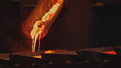 molten metal pouring into castings