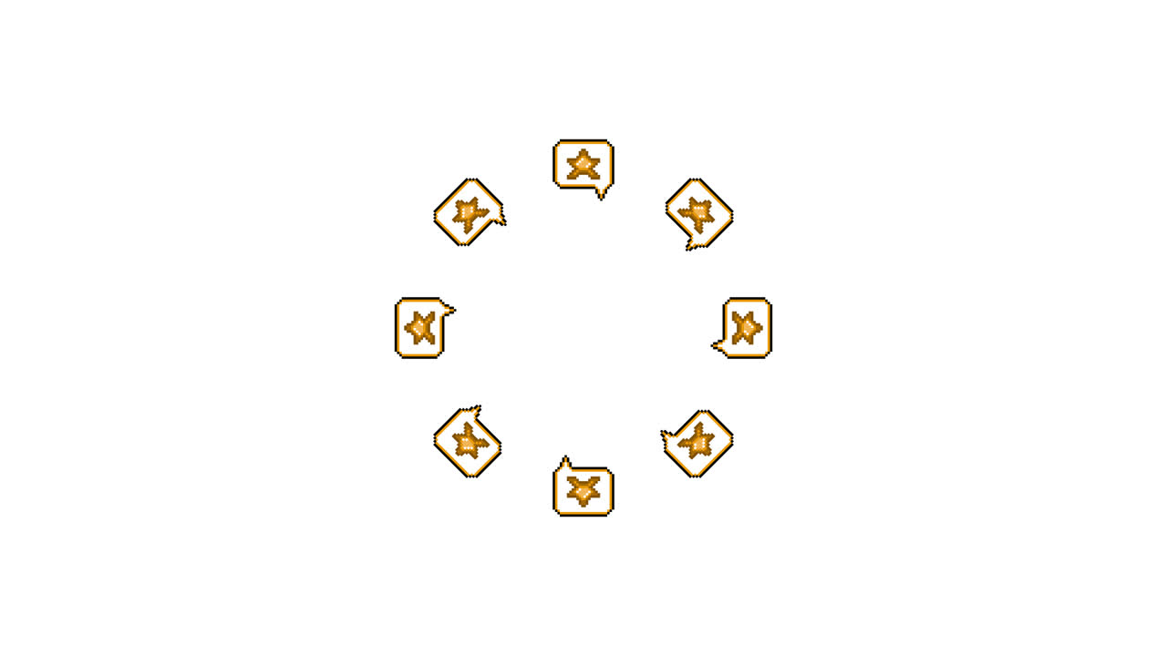 Pixel Art Speech bubble Star Spinning Circle Animated Overlay Transparent 30fps (8)