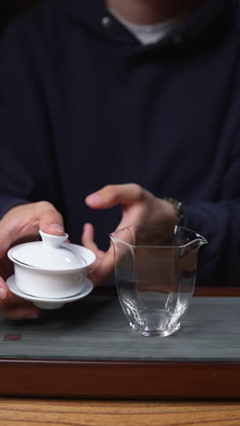 tea ceremony with traditional teaware