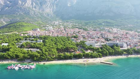 aerial view of city of makarska, croatia
