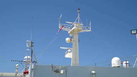 navigation radar equipment and antenna on the mast of ferry boat