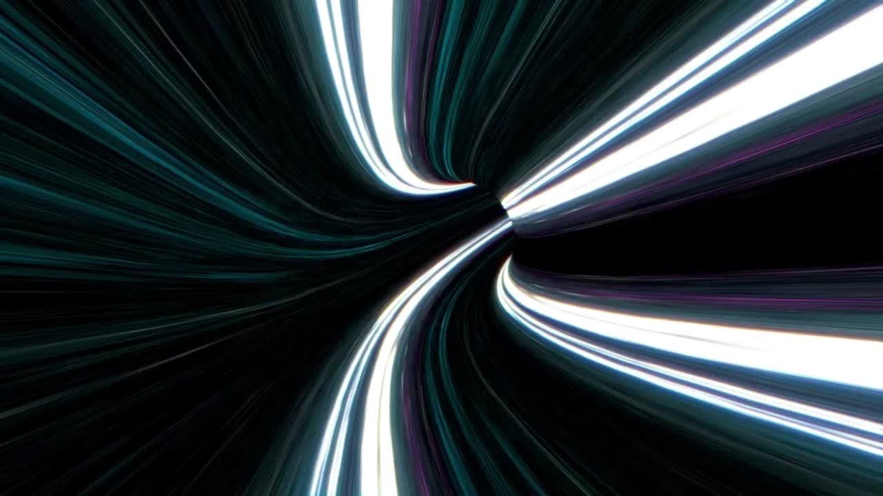 animación coloridas líneas de velocidad efecto aislar en fondo negro.