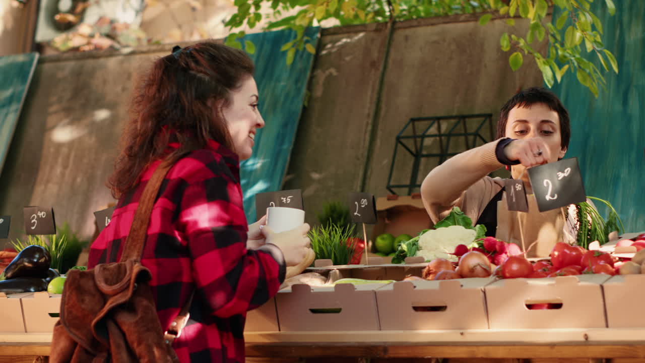 Women Shopping for Produce at Farmers Market