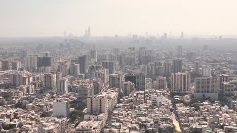 Aerial-View-Over-Karachi-Skyline-In-Pakistan