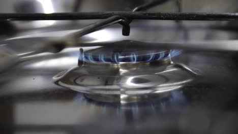 closeup of lighting up a stove cook in a rv campervan