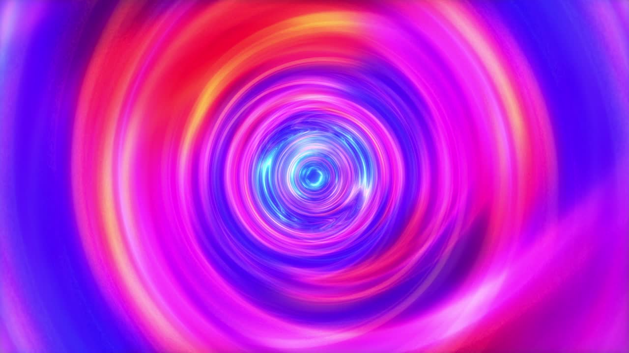 Colorful Rainbow neon circle lights tunnel abstract background for futuristic high technology business presentation slide background concept. 4K 3D seamless loop Bright shiny round border for VJ loop.