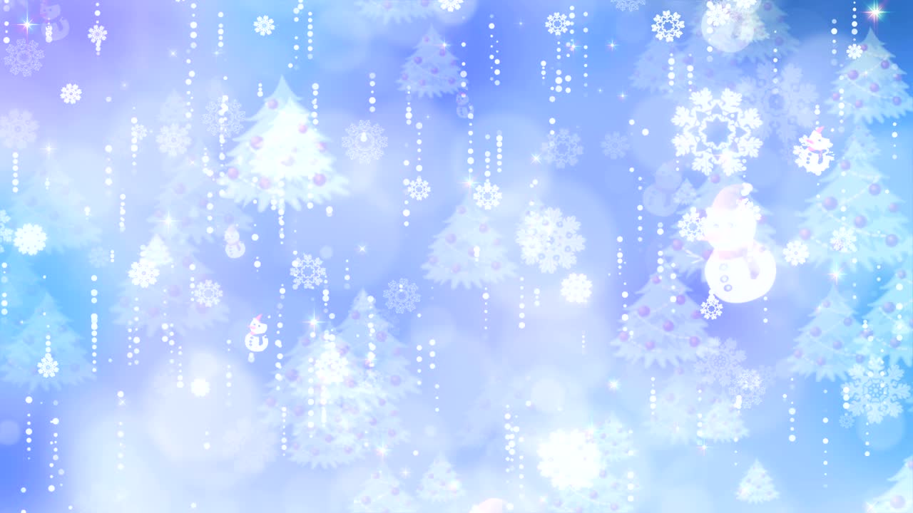 파란 눈송이와 크리스마스 트리 배경